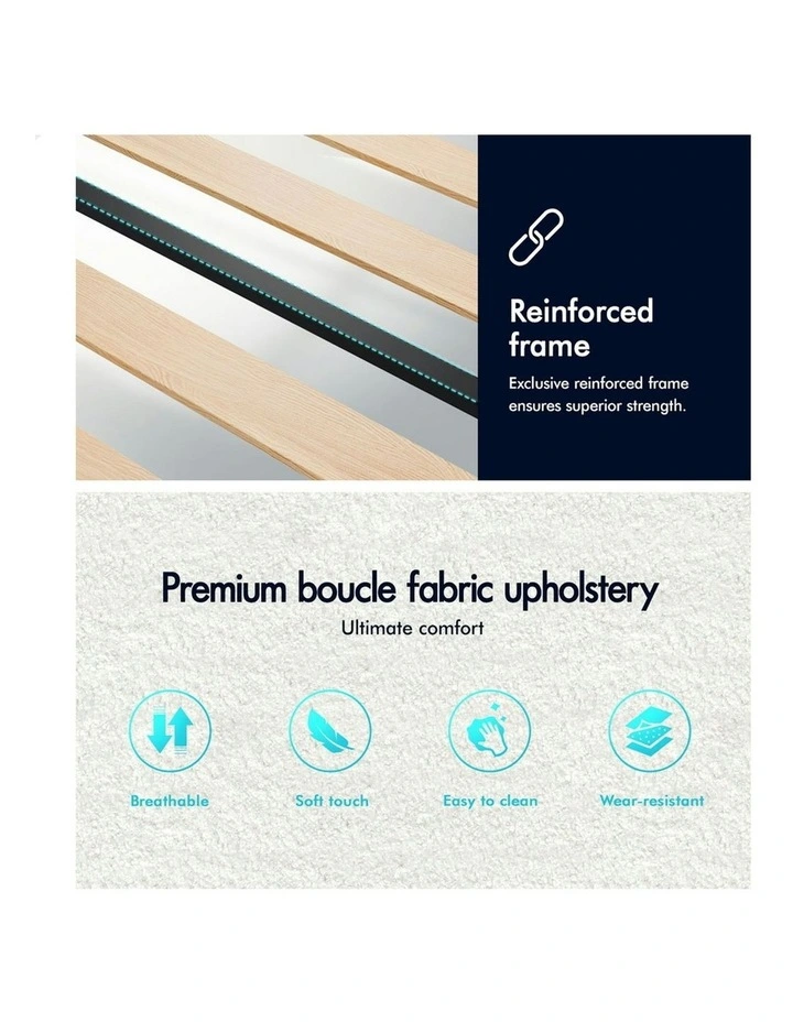 Wooden Platform Mattress Base Bed Frame Single Size in White image 7