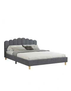 Double Size Upholstered Platform Base Bed Frame in Grey