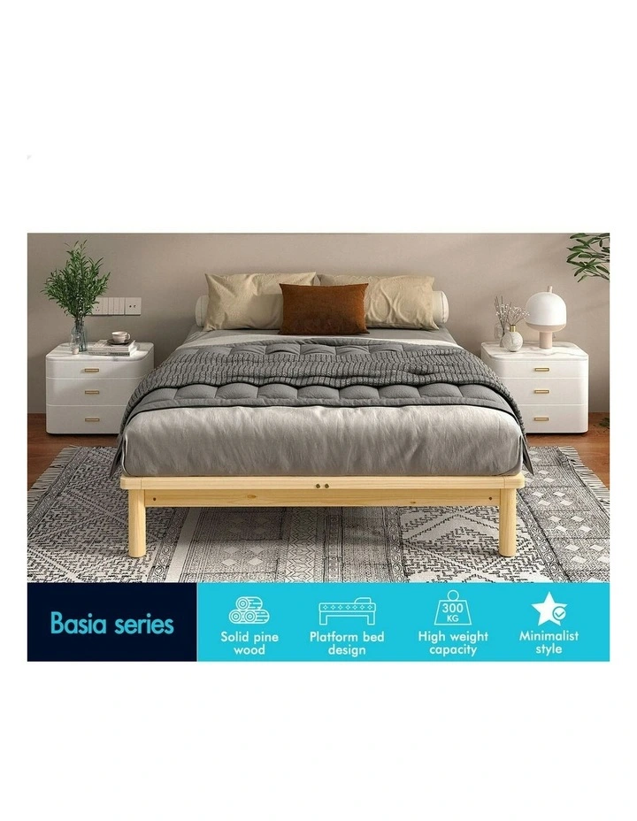 Wooden Timber Double Size Mattress Bed Frame in Oak image 3