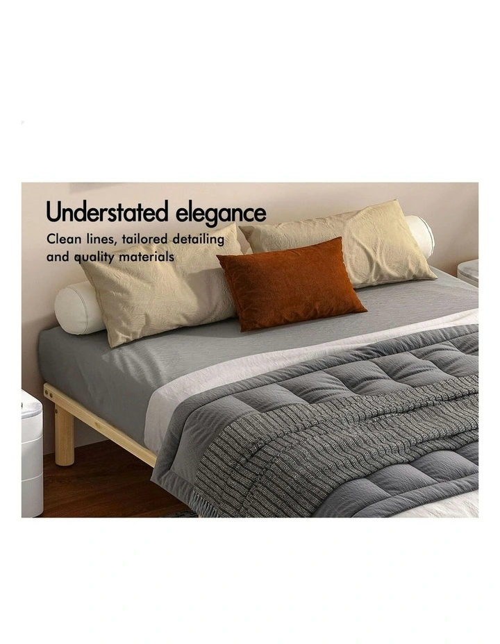 Wooden Timber Double Size Mattress Bed Frame in Oak image 4