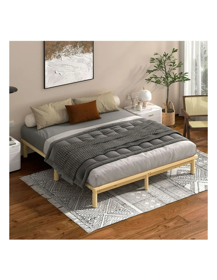 Wooden Timber King Size Mattress Bed Frame in Oak image 2