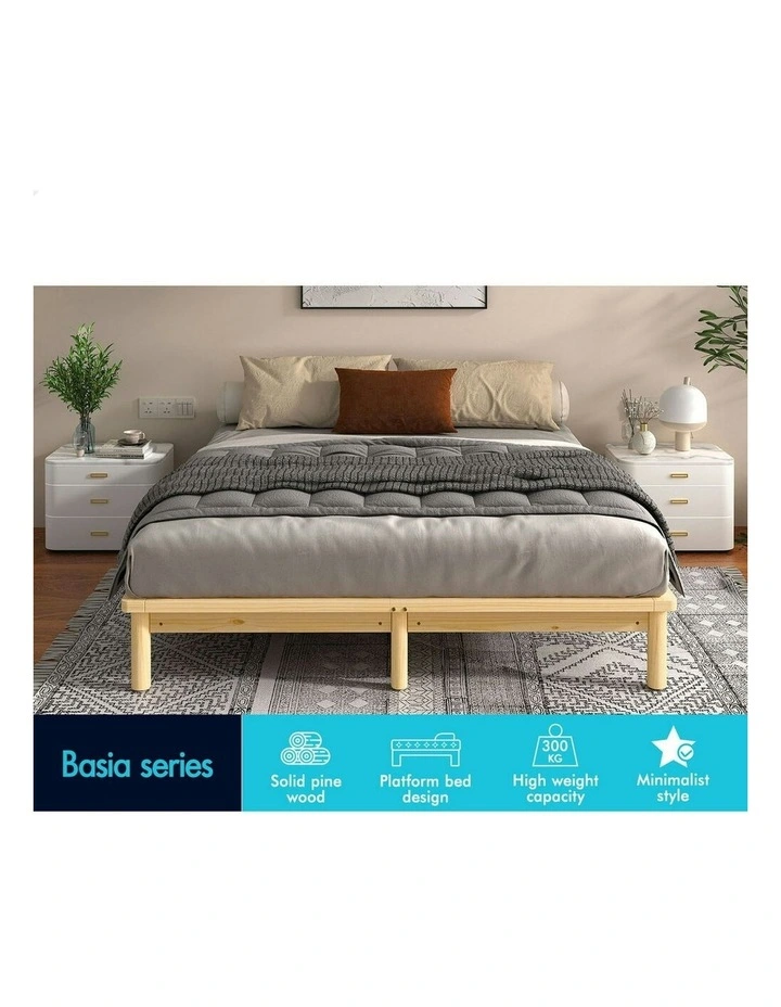 Wooden Timber King Size Mattress Bed Frame in Oak image 3