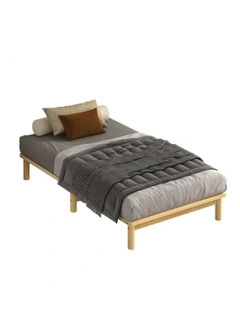 Wooden Timber King Single Mattress Base Platform Bed Frame in Brown