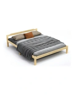 King Size Wooden Base Bed Frame in Brown