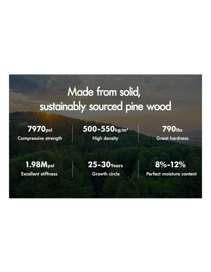 King Single Size Wooden Base Bed Frame in Brown image 6