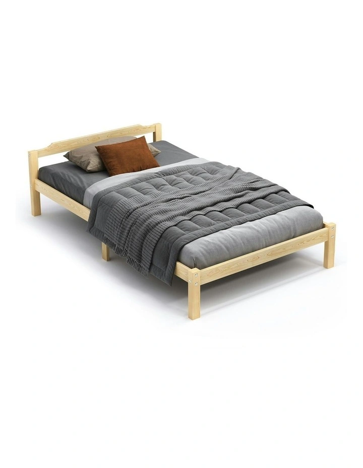 Single Size Wooden Base Bed Frame in Brown image 1