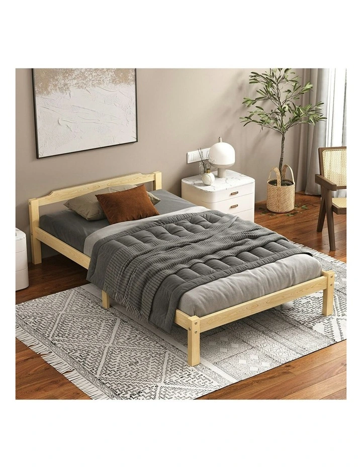Single Size Wooden Base Bed Frame in Brown image 2