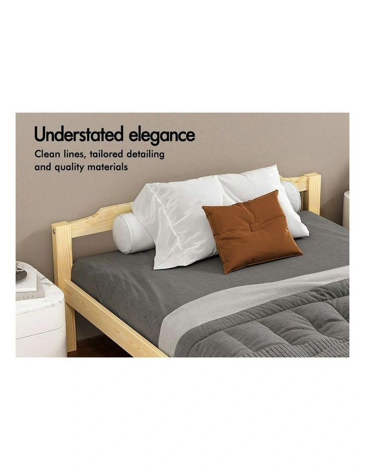 Single Size Wooden Base Bed Frame in Brown image 4