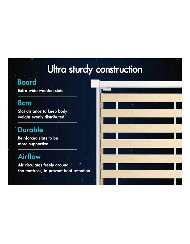 Double Size Wooden Base Bed Frame in White image 7