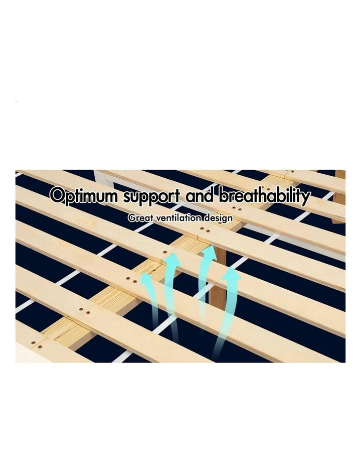 Wooden Timber King Size Mattress Base Bed Frame in White image 7