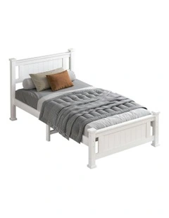Single Size Wooden Base Bed Frame in White