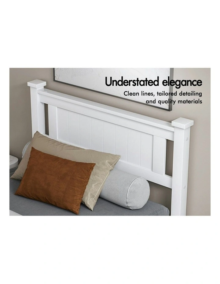 Single Size Wooden Base Bed Frame in White image 4