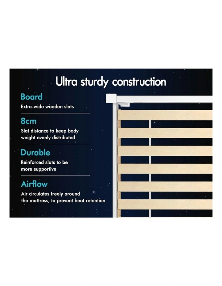 Single Size Wooden Base Bed Frame in White image 7