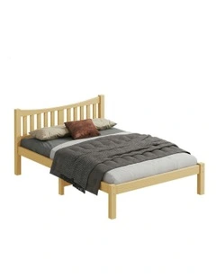 Wooden Double Size Solid Pine Timber Base Bed Frame in Brown