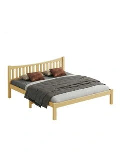 Wooden King Size Solid Pine Timber Base Bed Frame in Brown