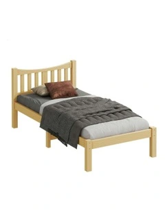 Wooden Single Size Solid Pine Timber Base Bed Frame in Brown