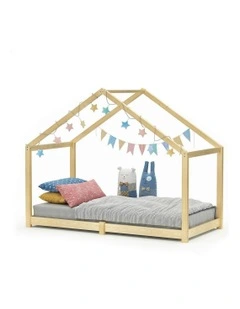 Wooden Single House Bed Frame in Oak