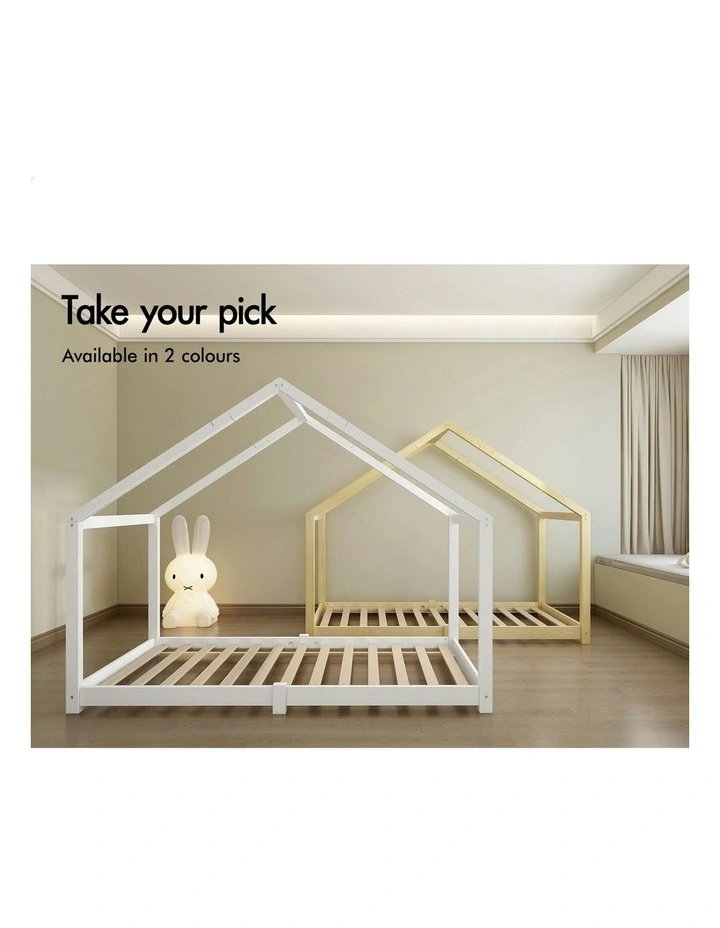 Wooden Single House Bed Frame in Oak image 7