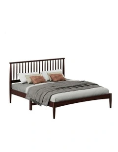 Wooden King Size Timber Base Platform Bed Frame in Walnut