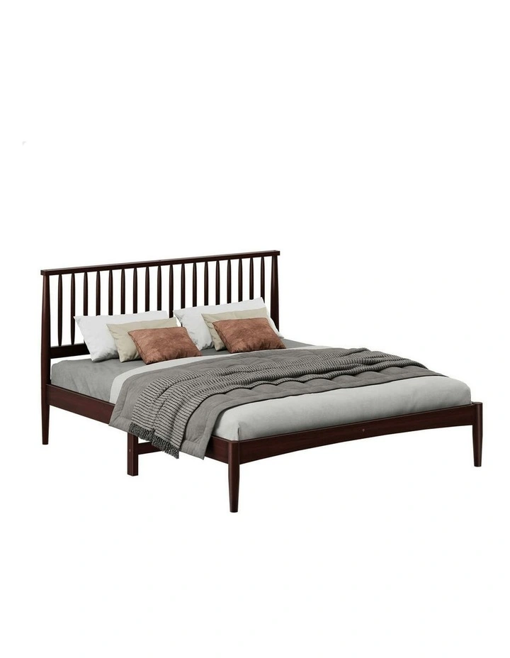 Wooden King Size Timber Base Platform Bed Frame in Walnut image 1