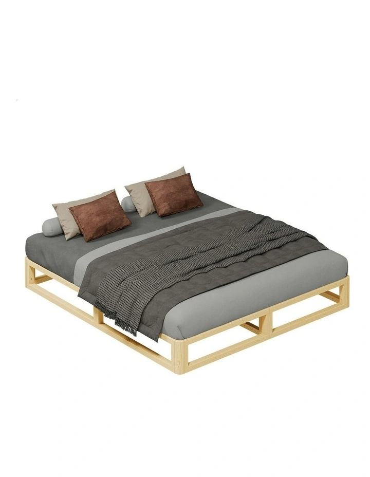 Wooden Timber King Size Mattress Base Bed Frame in Oak image 1