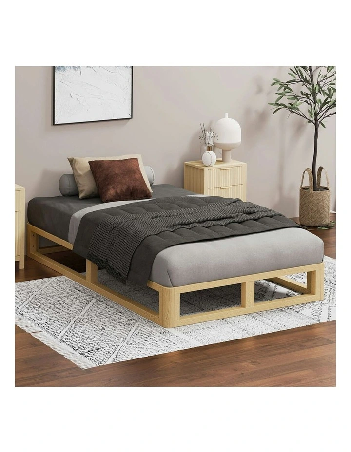Wooden Timber King Single Mattress Base Platform Base Frame in Oak image 2