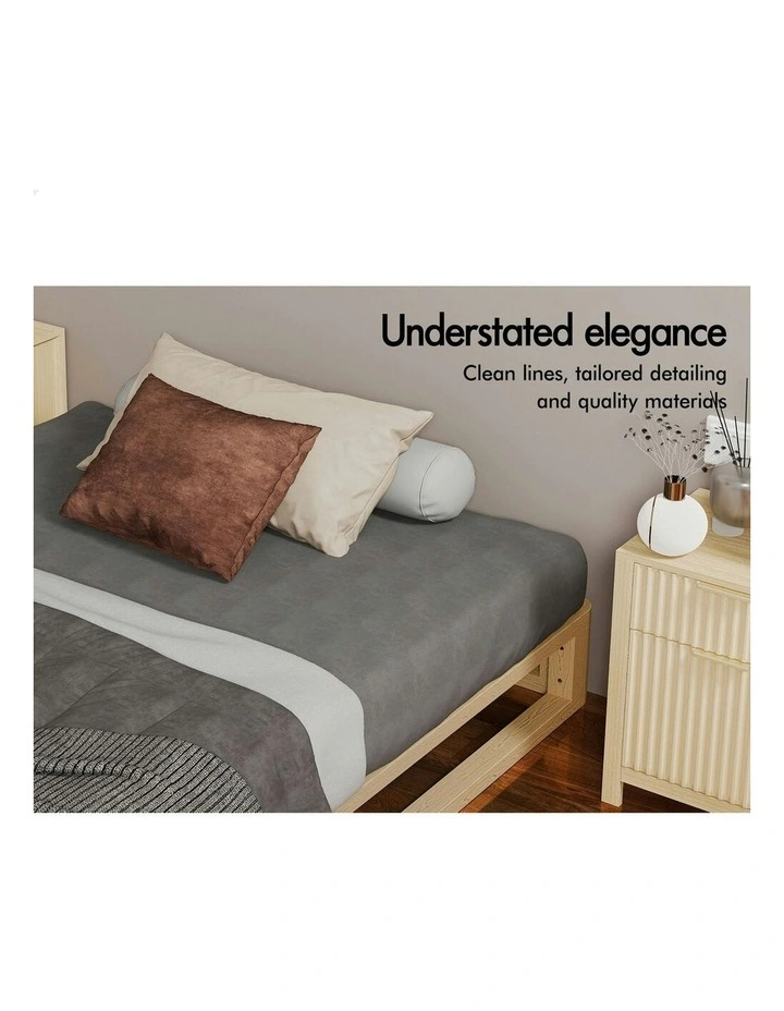 Wooden Timber King Single Mattress Base Platform Base Frame in Oak image 4