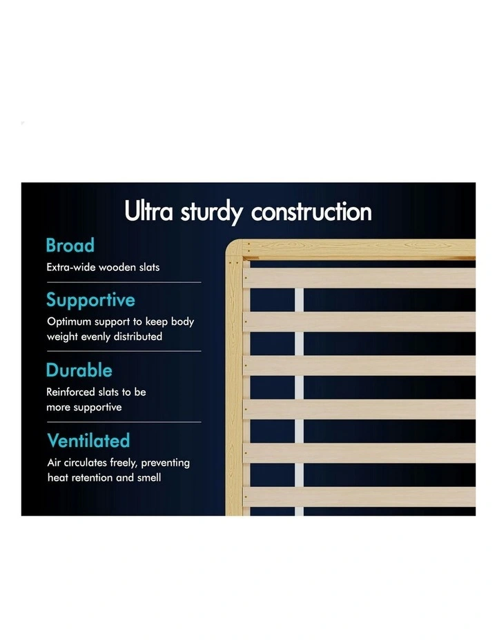 Wooden Timber King Single Mattress Base Platform Base Frame in Oak image 6