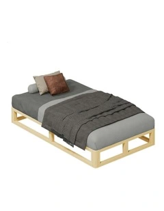 Wooden Timber Single Size Mattress Base Platform Bed Frame in Oak