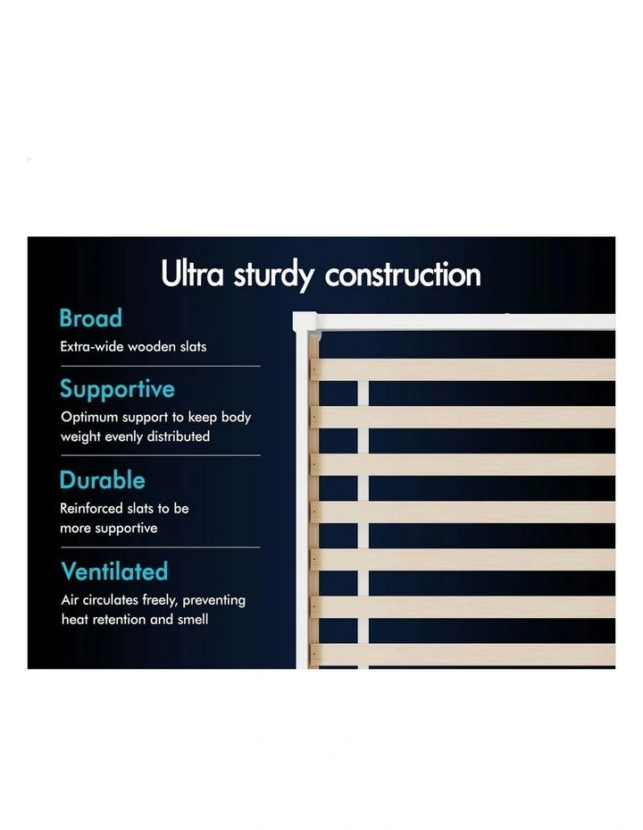 Wooden Timber King Single Mattress Base Platform Bed Frame in White image 6