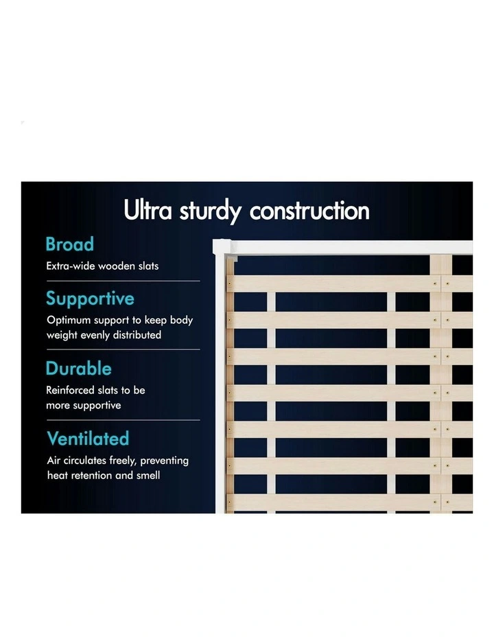 Wooden Timber Queen Size Mattress Base Platform Bed Frame in White image 6