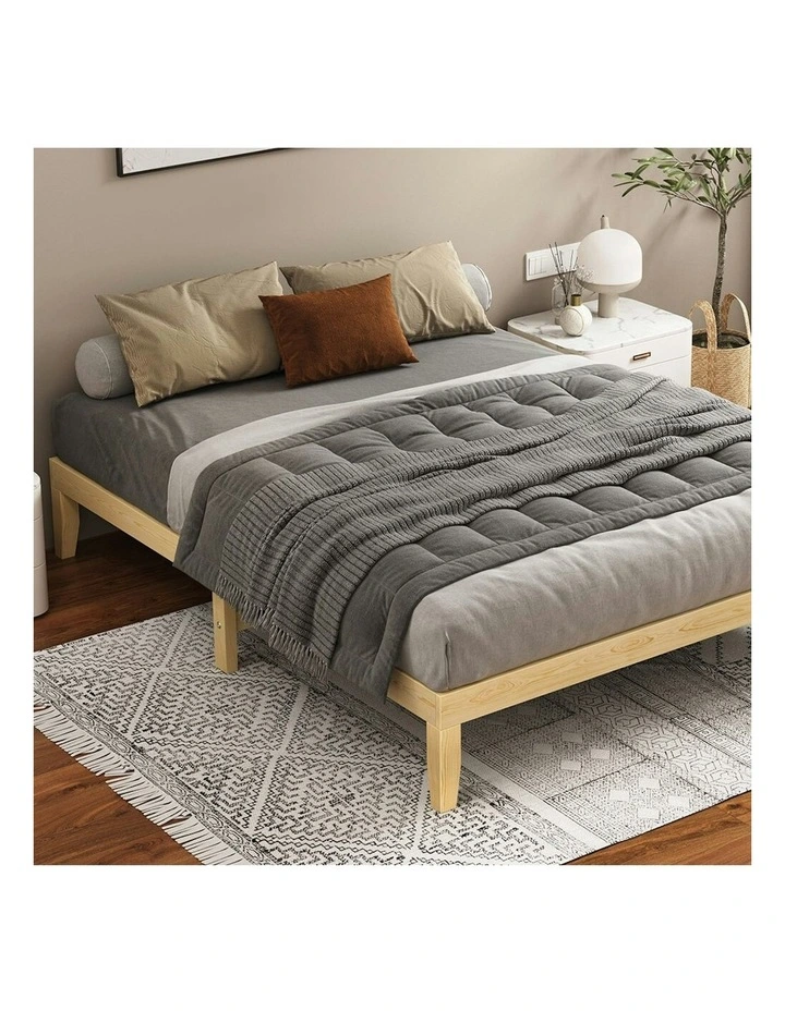 Mattress Platform Wooden Double Bed Frame in Brown image 2