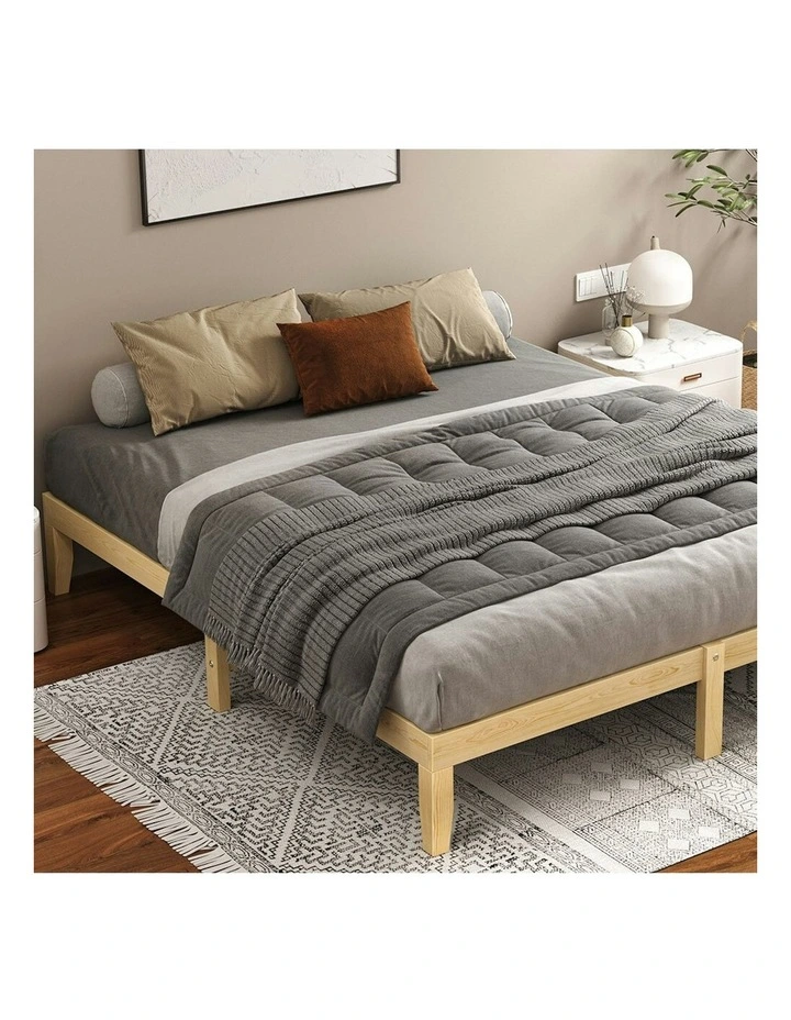 Mattress Platform Wooden King Bed Frame in Brown image 2