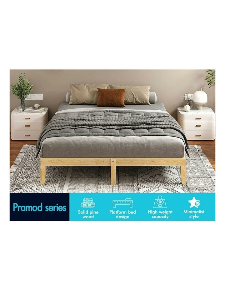 Mattress Platform Wooden King Bed Frame in Brown image 3