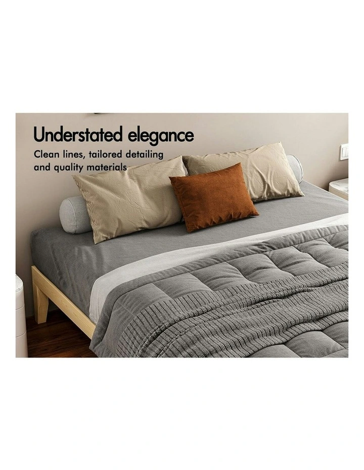 Mattress Platform Wooden King Bed Frame in Brown image 4