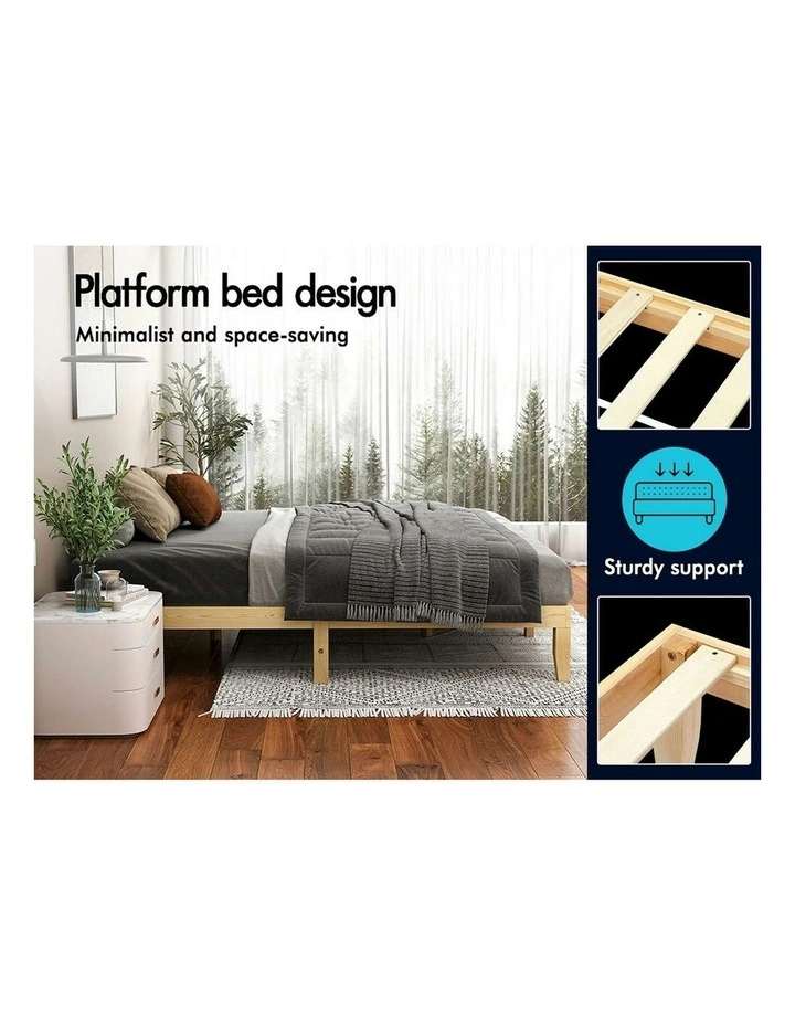 Mattress Platform Wooden King Bed Frame in Brown image 5