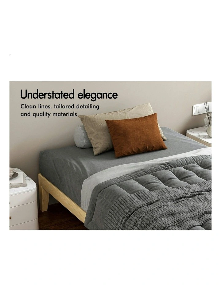 Mattress Platform Wooden King Single Bed Frame in Brown image 4