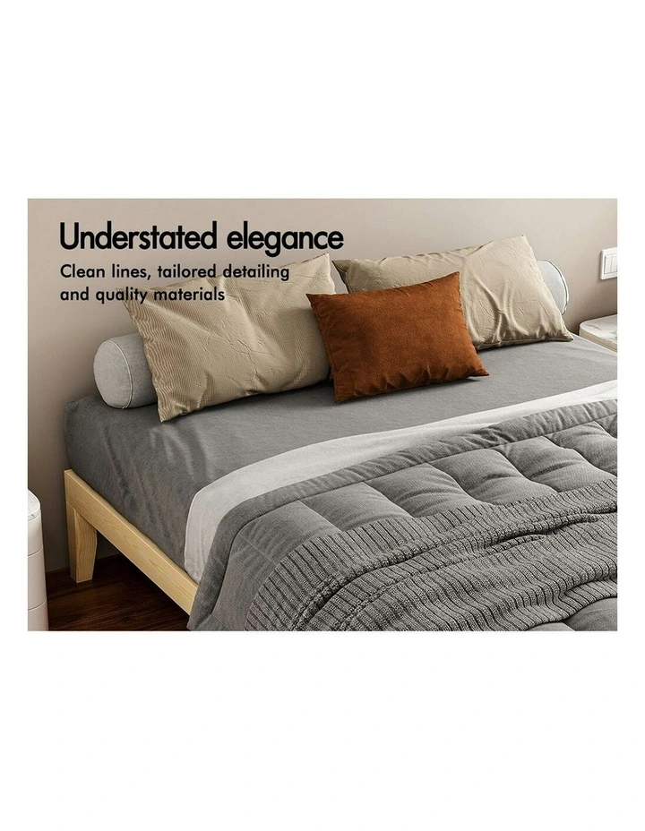 Mattress Platform Wooden Queen Bed Frame in Brown image 4