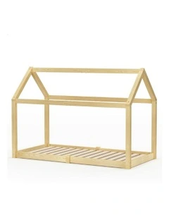 Wooden Timber Single House Frame Platform Bed Frame in Oak