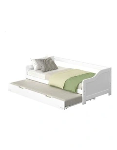 Trundle Wooden Daybed Base Single Size Bed Frame x2 in White
