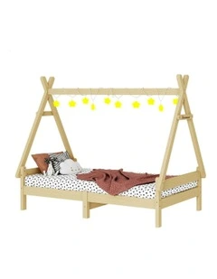 Wooden Timber Single House Frame Platform Base Bed Frame in Oak