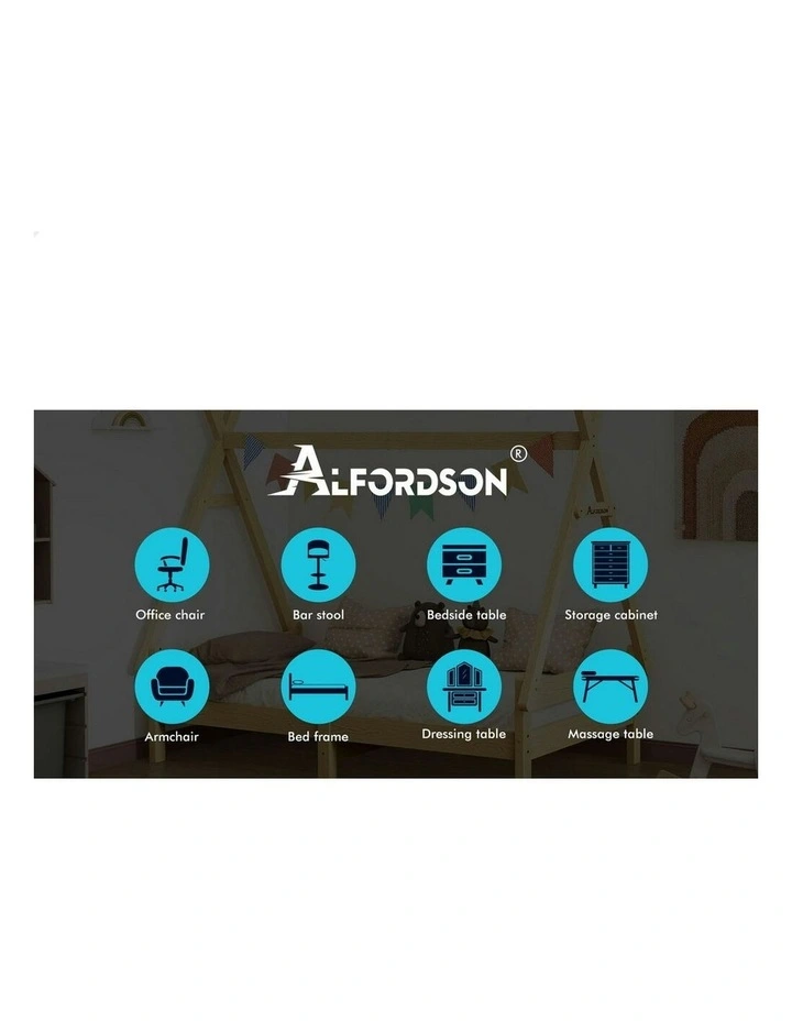 Wooden Timber Single House Frame Platform Base Bed Frame in Oak image 3