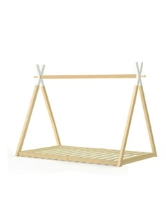 Wooden Single Timber Teepee House Base Bed Frame in Oak