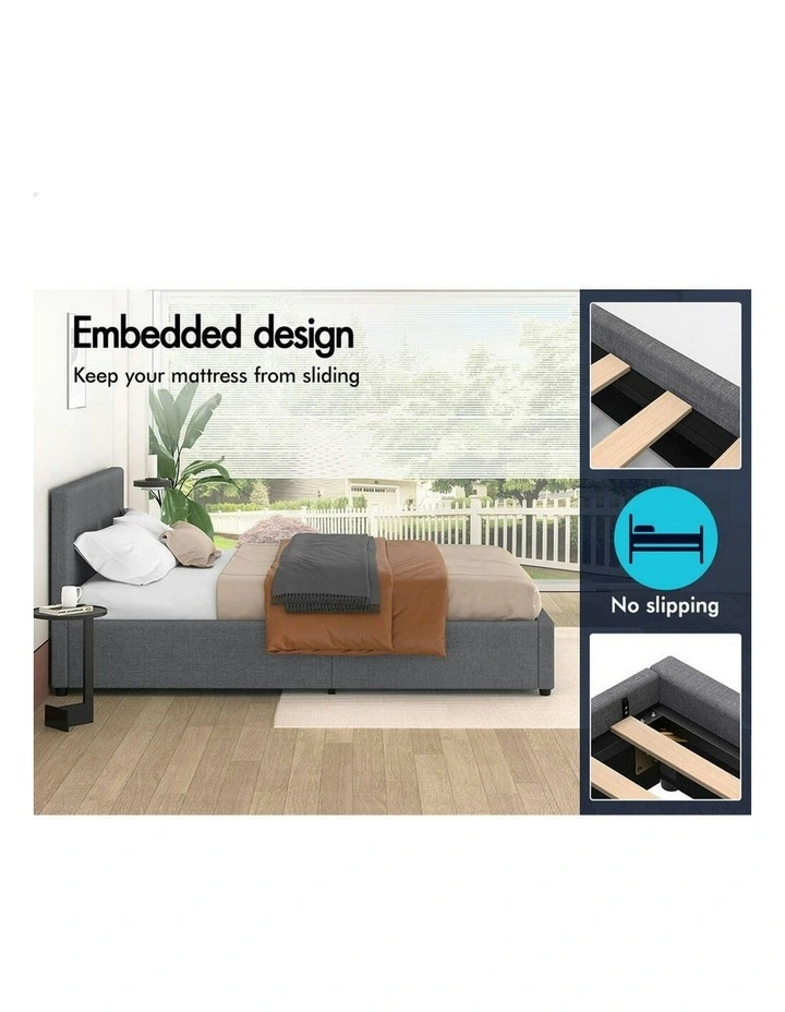 Gas Lift Storage Base King Size Bed Frame in Grey image 3