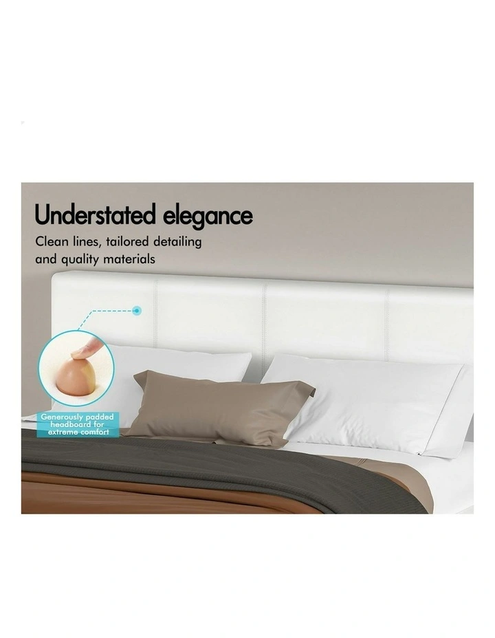 King Size Leather Bed Frame in White image 5