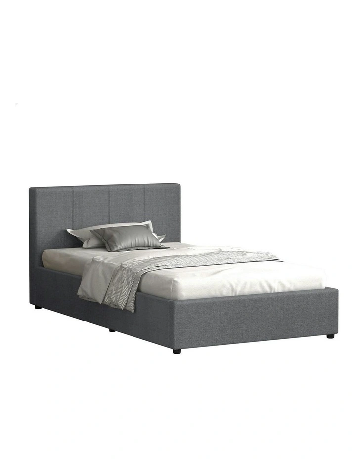 Single Size Bed Frame in Grey Fabric image 1