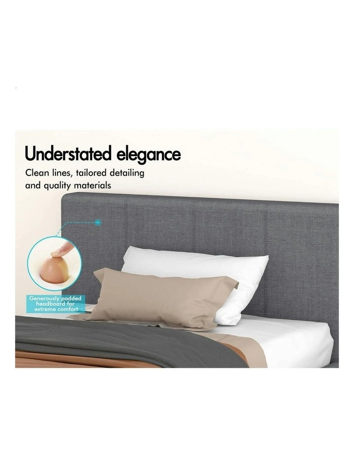 Single Size Bed Frame in Grey Fabric image 4