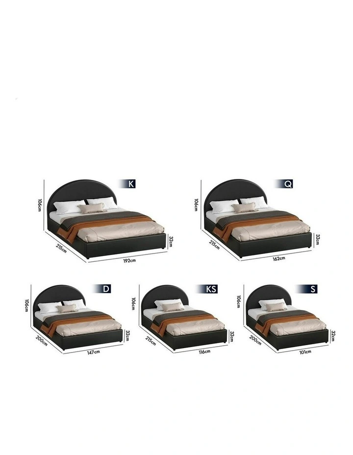 Double Size Bed Frame in Black Leather image 5