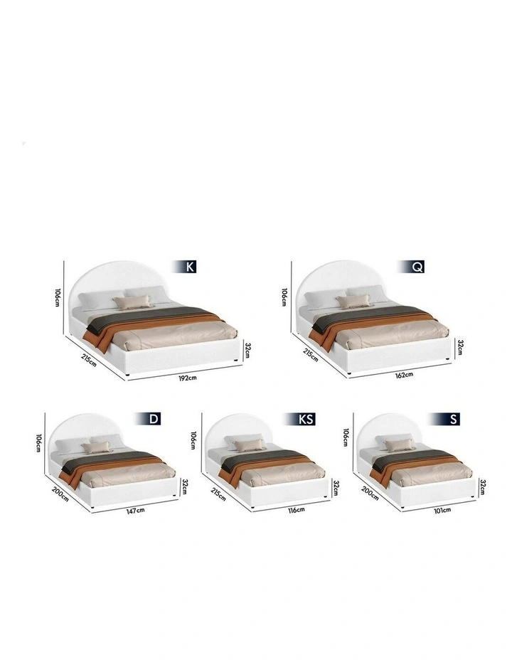 Double Size Bed Frame in White Boucle image 5