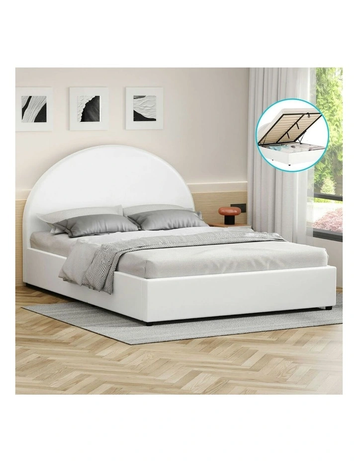 Double Size Bed Frame in Black Leather image 2
